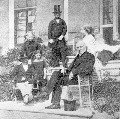 Henry Hopkins with his family at his residence, Summerhome, Moonah 