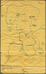 Interlaken map drawn by Winifred Curtis