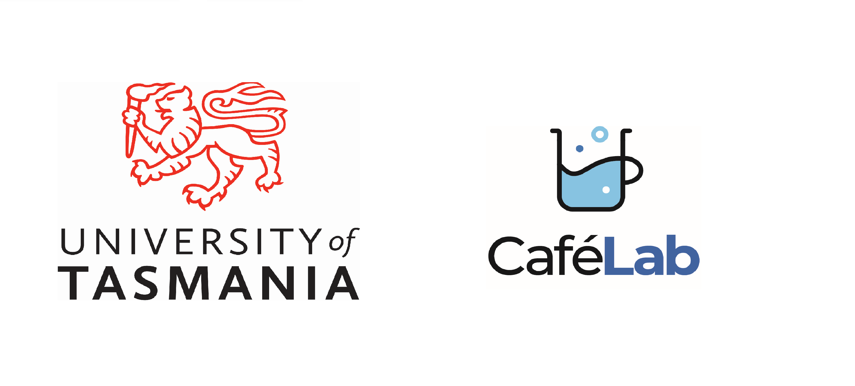 University of Tasmania log and Cafe Lab logo