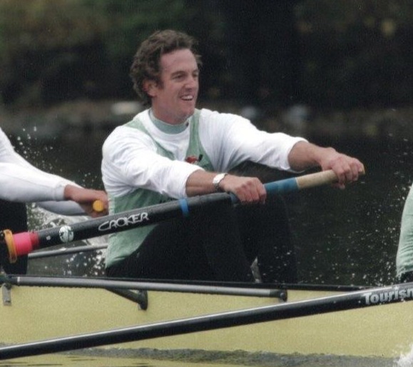 Dr Thomas Edwards rowing during his time at the University of Cambridge