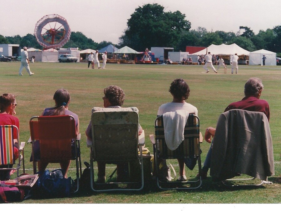 People watching a cricket game