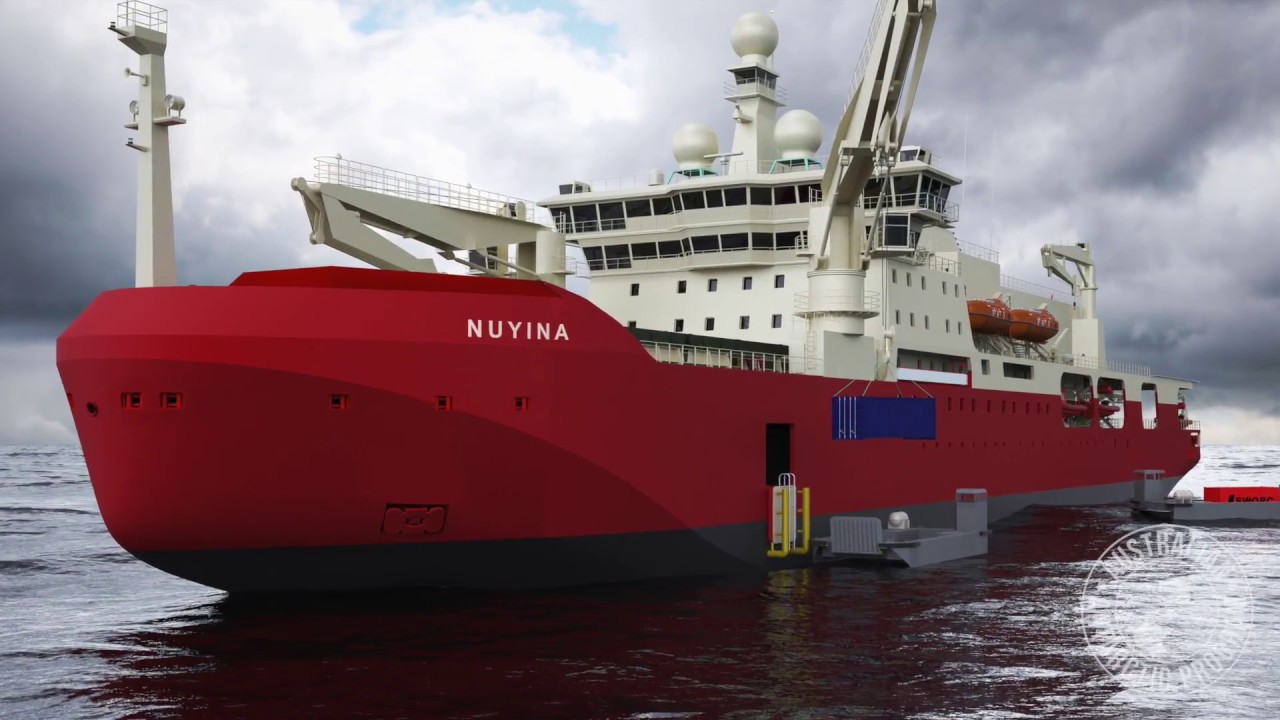 Photo of model of Icebreaker RSV Nuyina