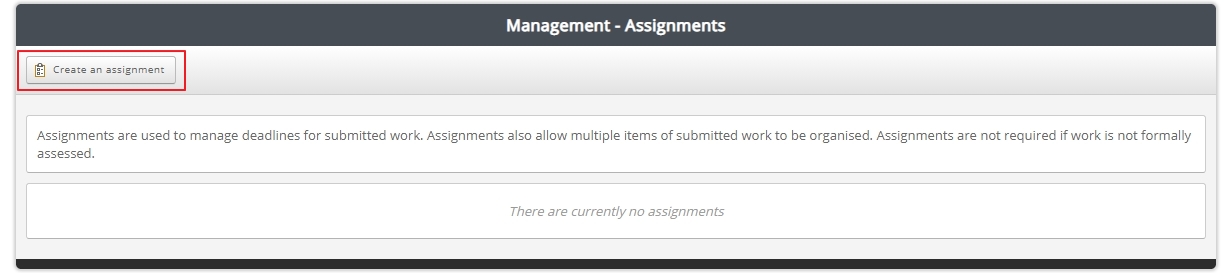Create assignment