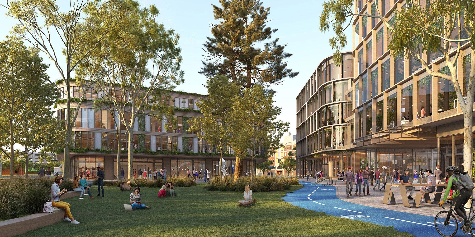 Artist impression of the new campus heart in Midtown precinct