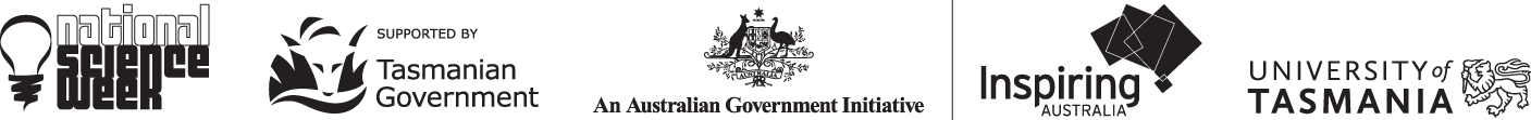 Logos of supporting organisation of the Tasmanian National Science Week