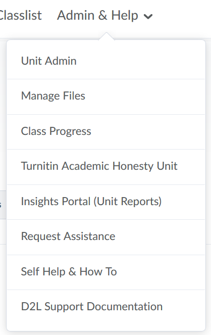 Admin and help tools within your unit