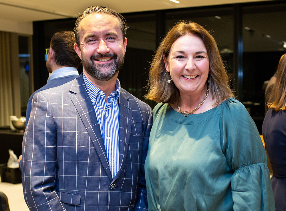 Rebecca Cuthill and Rob Blandford at the Sydney Alumni Reception