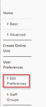 Edit your User preferences