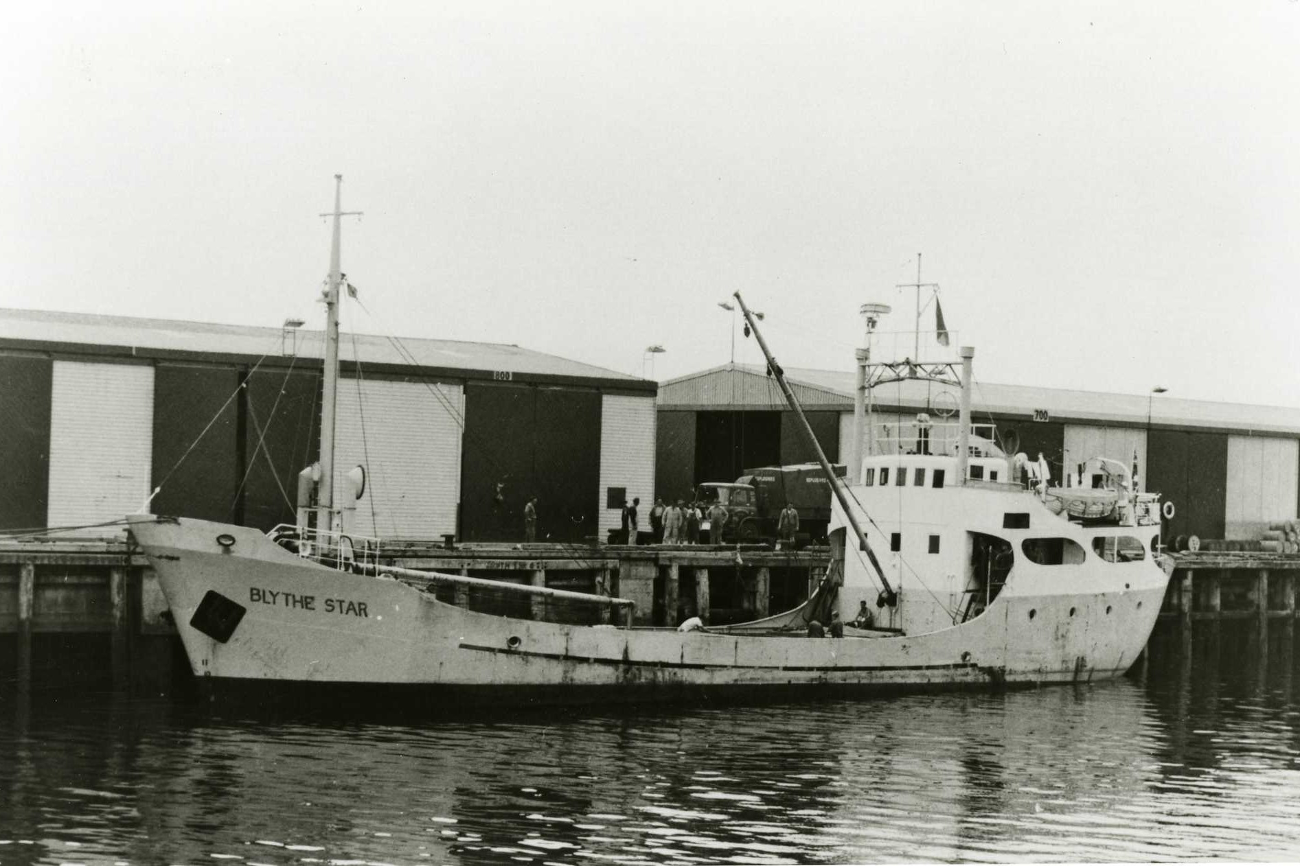 Black and white MV Blythe Star historic image