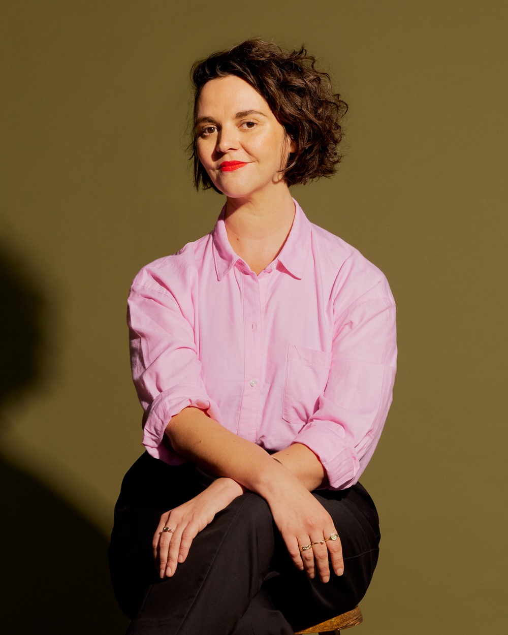 Curator Liz Nowell sitting