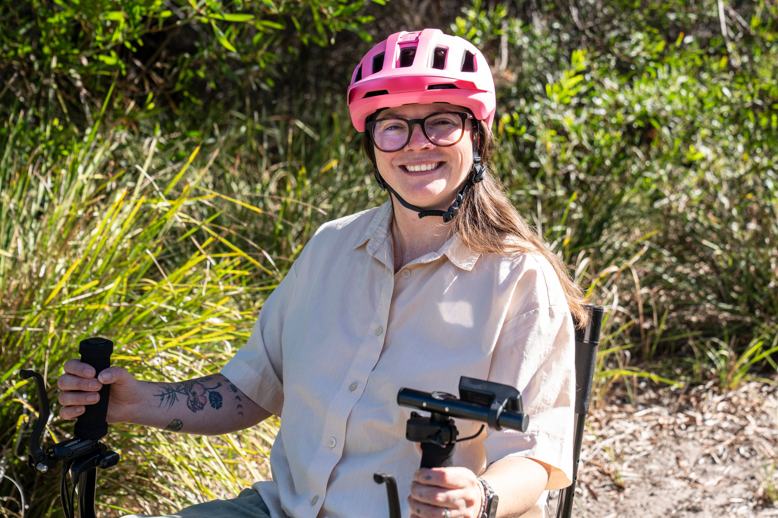 Woman in an off road wheelchair
