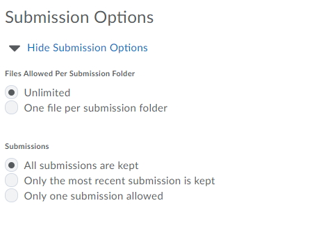 Assignment Submission options