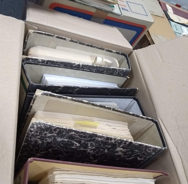 Box of documents that were digitised as part of the ATADD Project