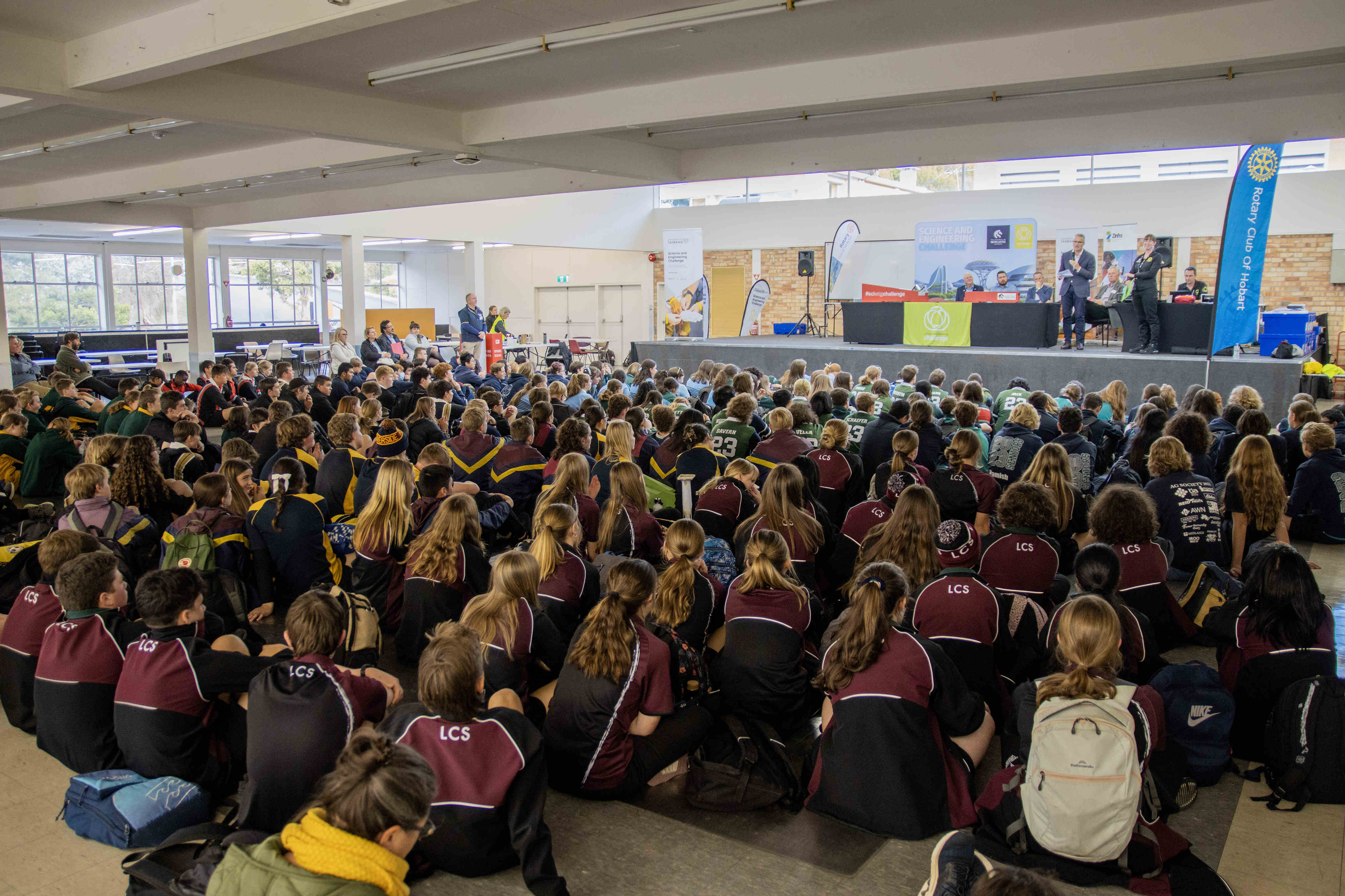  A crowd at the Science and Engineering Challenge grand finals in Hobart