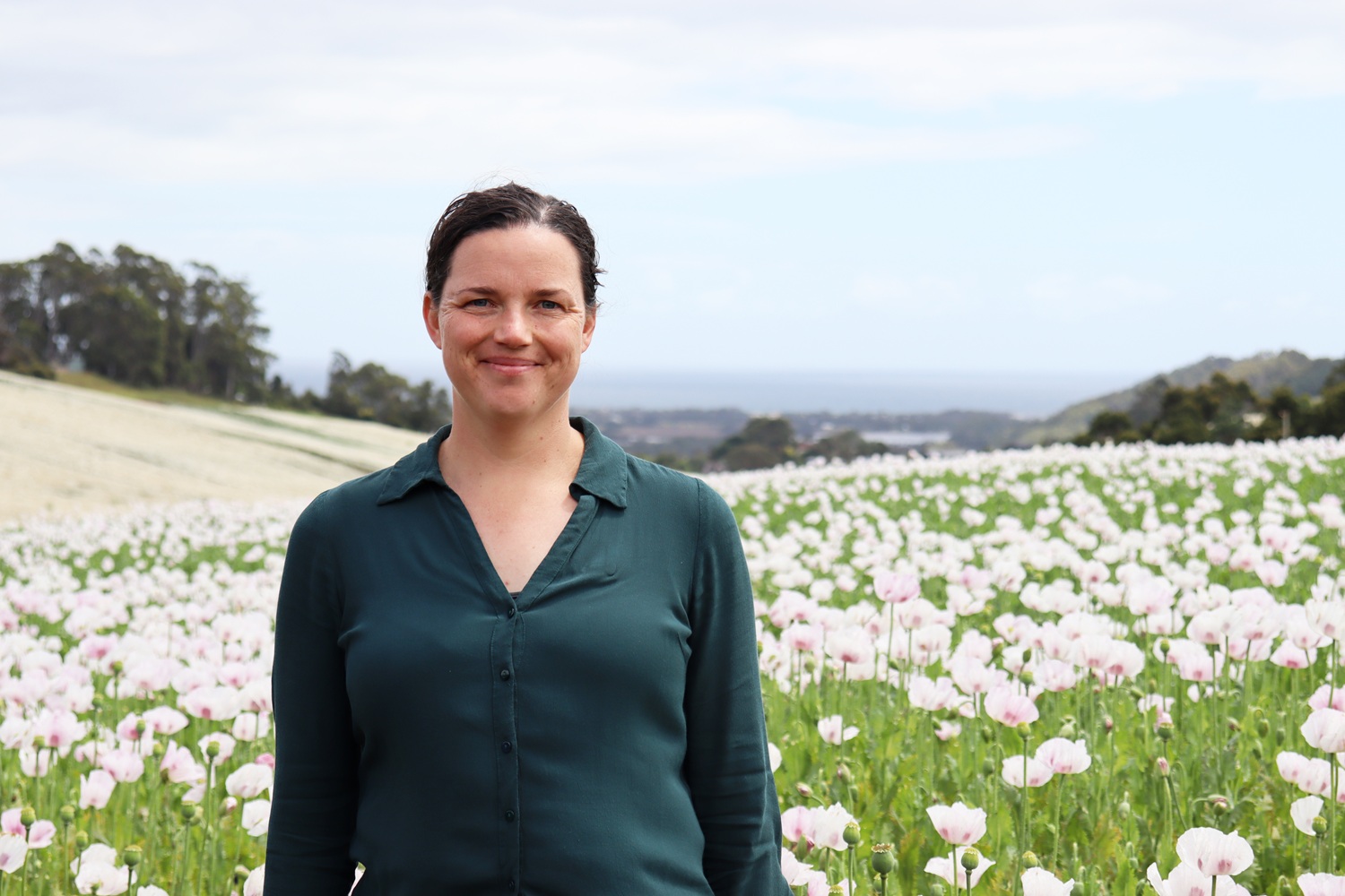 Tory Clarke at the TIA Vegetable Research Facility at Forthside