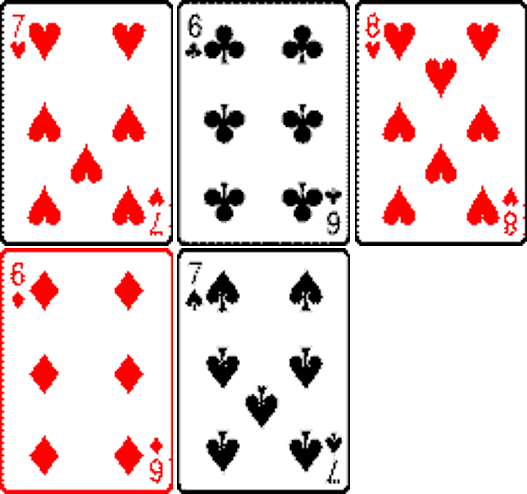 5 similar playing cards