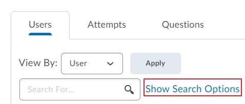 Show search options