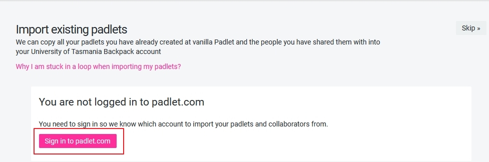 SIgn in to Padlet.org