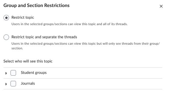 Group restrictions