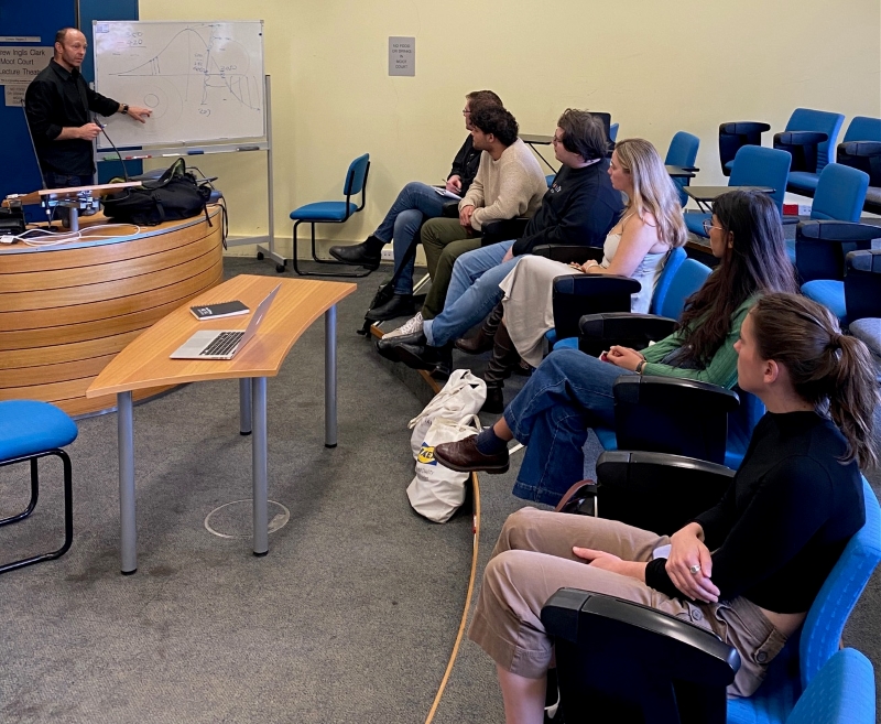 Students sitting in workshop in the UTAS Law Moot Court