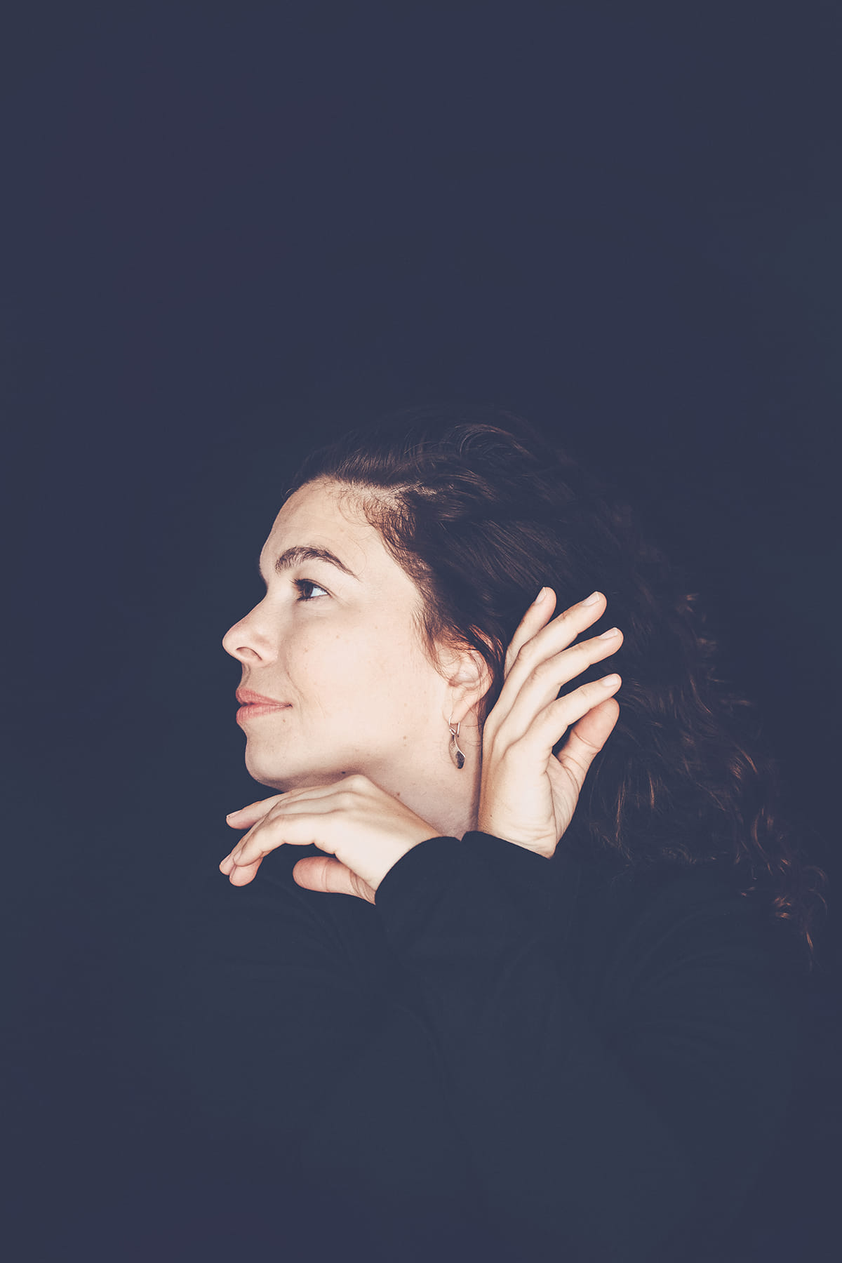 Side profile of a woman's face