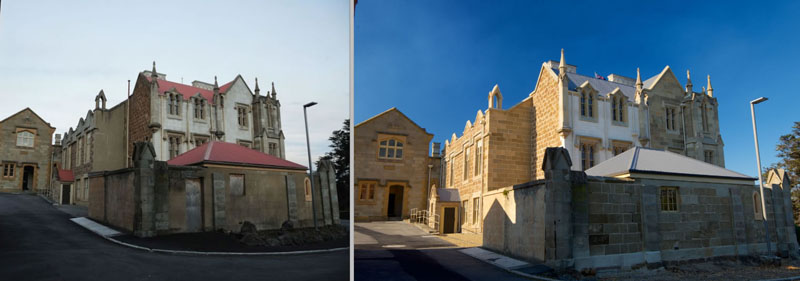 Domain House before and after refurbishment