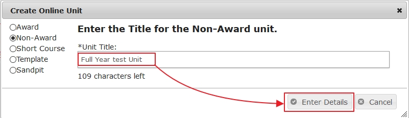 Non-Award unit- edit title