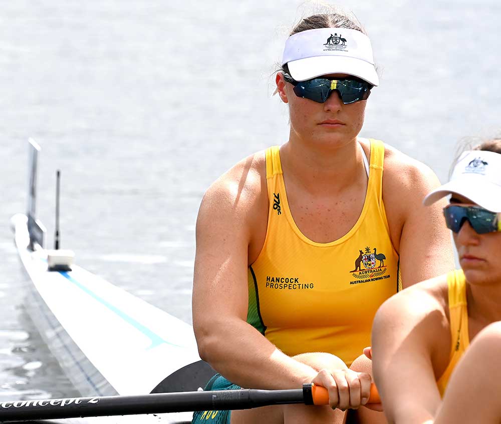 Olivia Yeates rowing