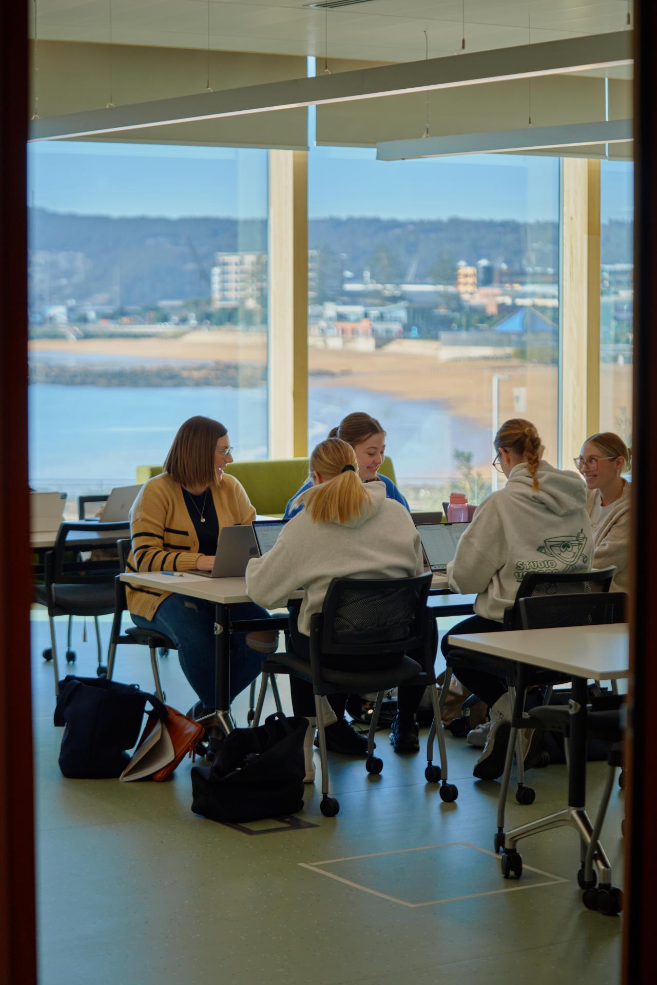 An image of Pharmacy students at Cradle Coast campus