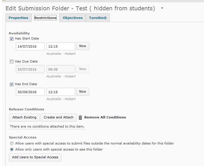 Create a new folder and choose the end date of the semester and hide the folder from students view