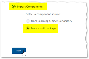 Import Components from a unit package