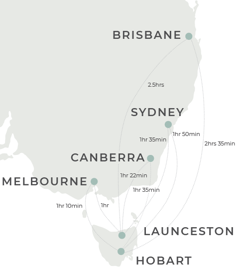 Australian travel times map
