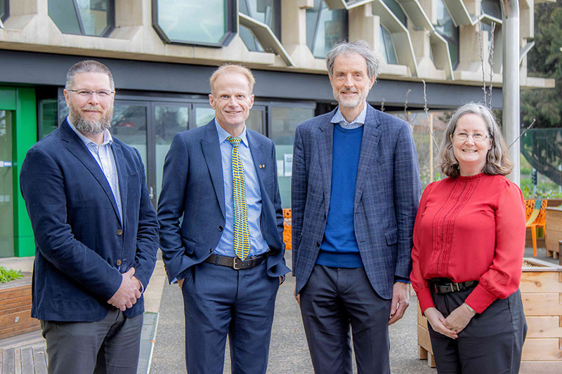 Left to right: Deputy Vice-Chancellor Health Professor Graeme Zosky, Professor Richard Scolyer AO, Vice-Chancellor Professor Rufus Black and Menzies Director Professor Tracey Dickson. Photo: Peter W Allen