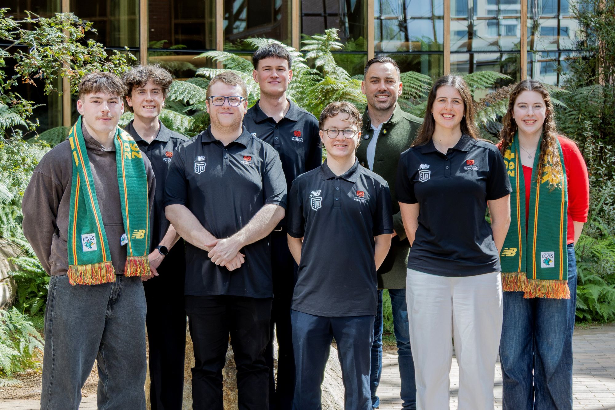 Student interns with the Tasmania Devils