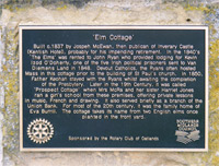 Elm Cottage Plaque