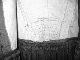 Details of handsewn lining of Sarah Benson Walkers dress 